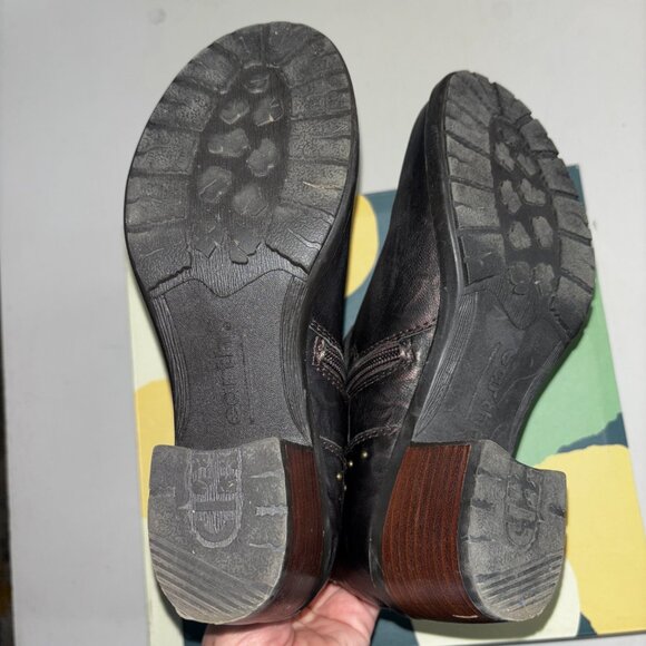 Earth Denali Altitude Bronze Brown Textured Leather Buckle Heeled Boot Size 7.5 - Picture 4 of 5